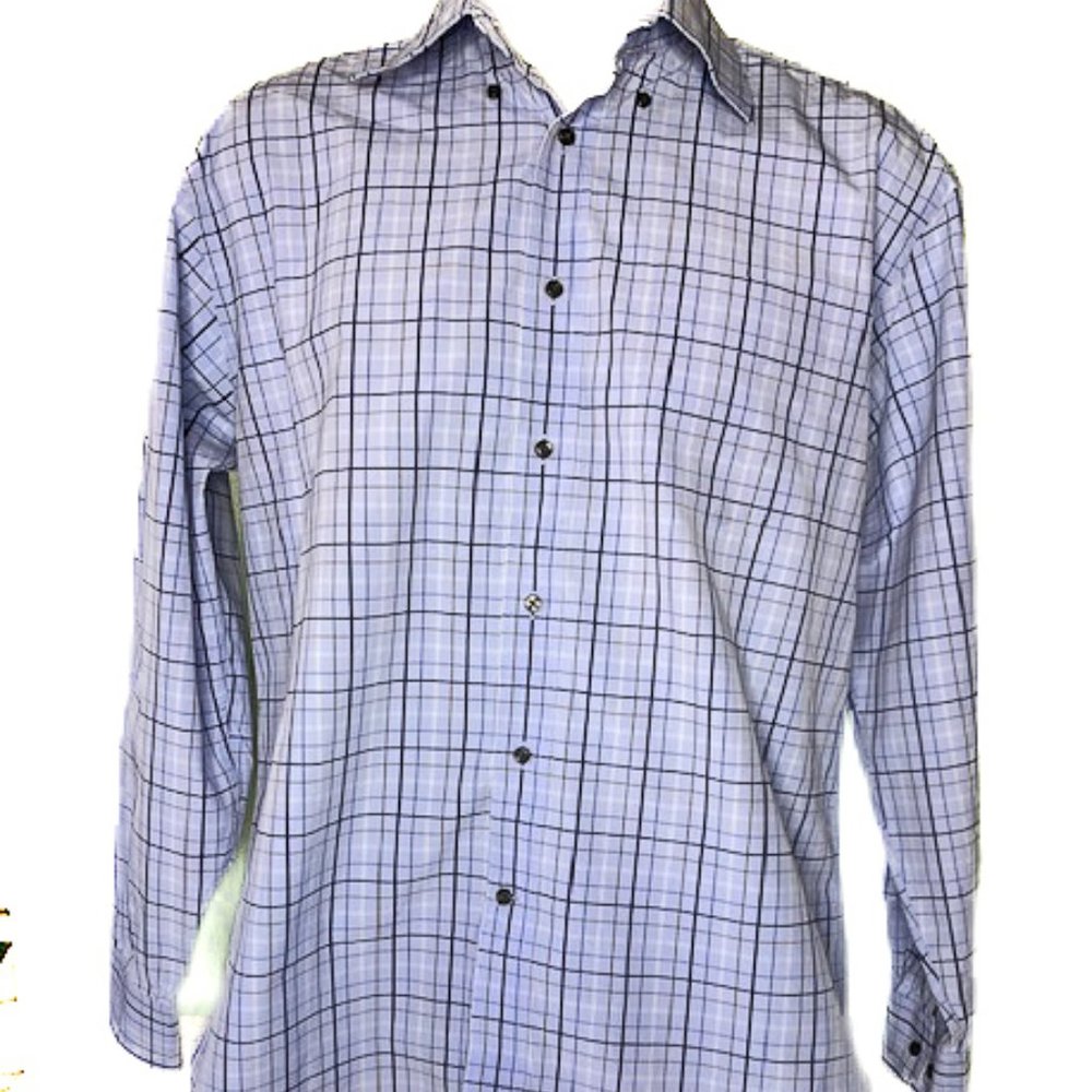 TOMMY HILFIGER Blue/Brown Plaid 80's 2 Ply Fabric